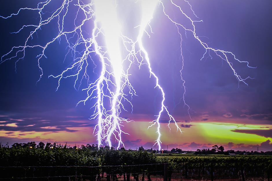 Lightning strike at Riverland