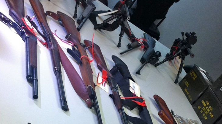 A cache of weapons seized from a Port Kennedy home