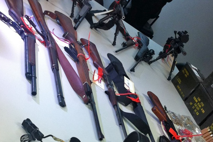 A cache of weapons seized from a Port Kennedy home