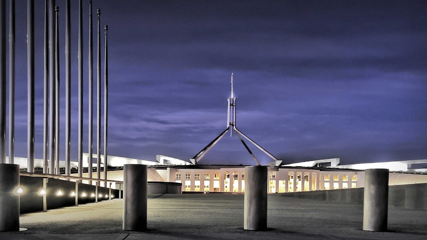 Bollards in front of Parliament House in Canberra.