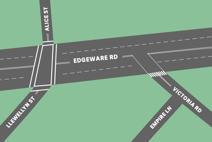 A graphic of an intersection in Sydney.