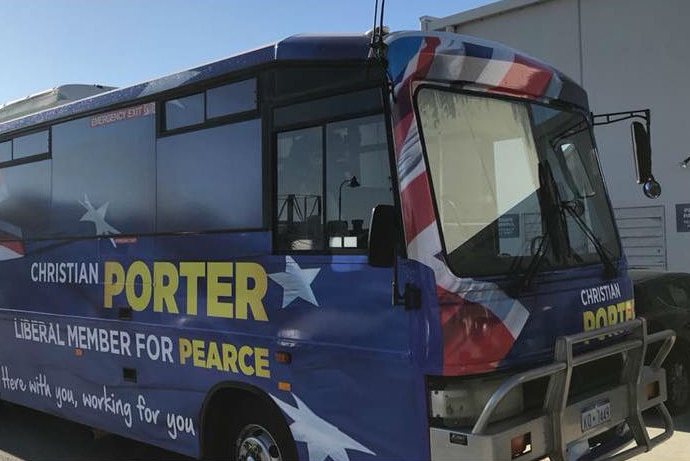 A campaign bus for Christian Porter.