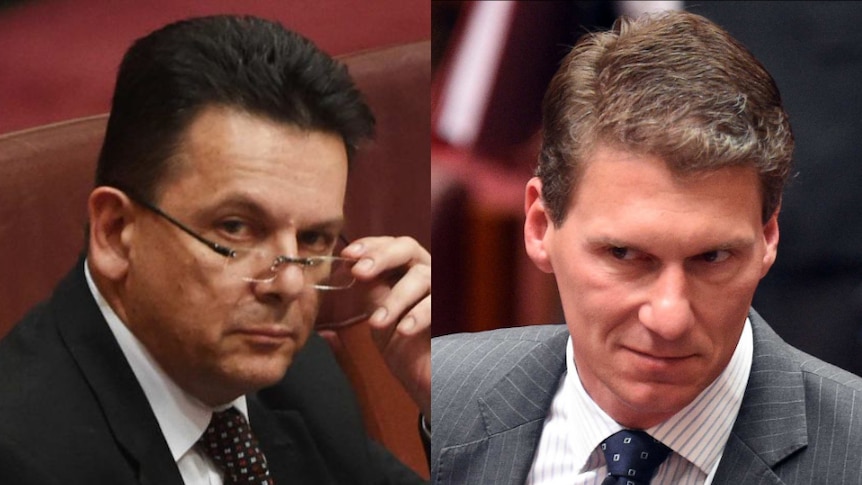 Composite image of Nick Xenophon and Cory Bernardi.