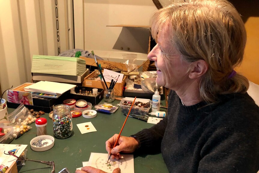 Sandy Brennan at her home art studio.