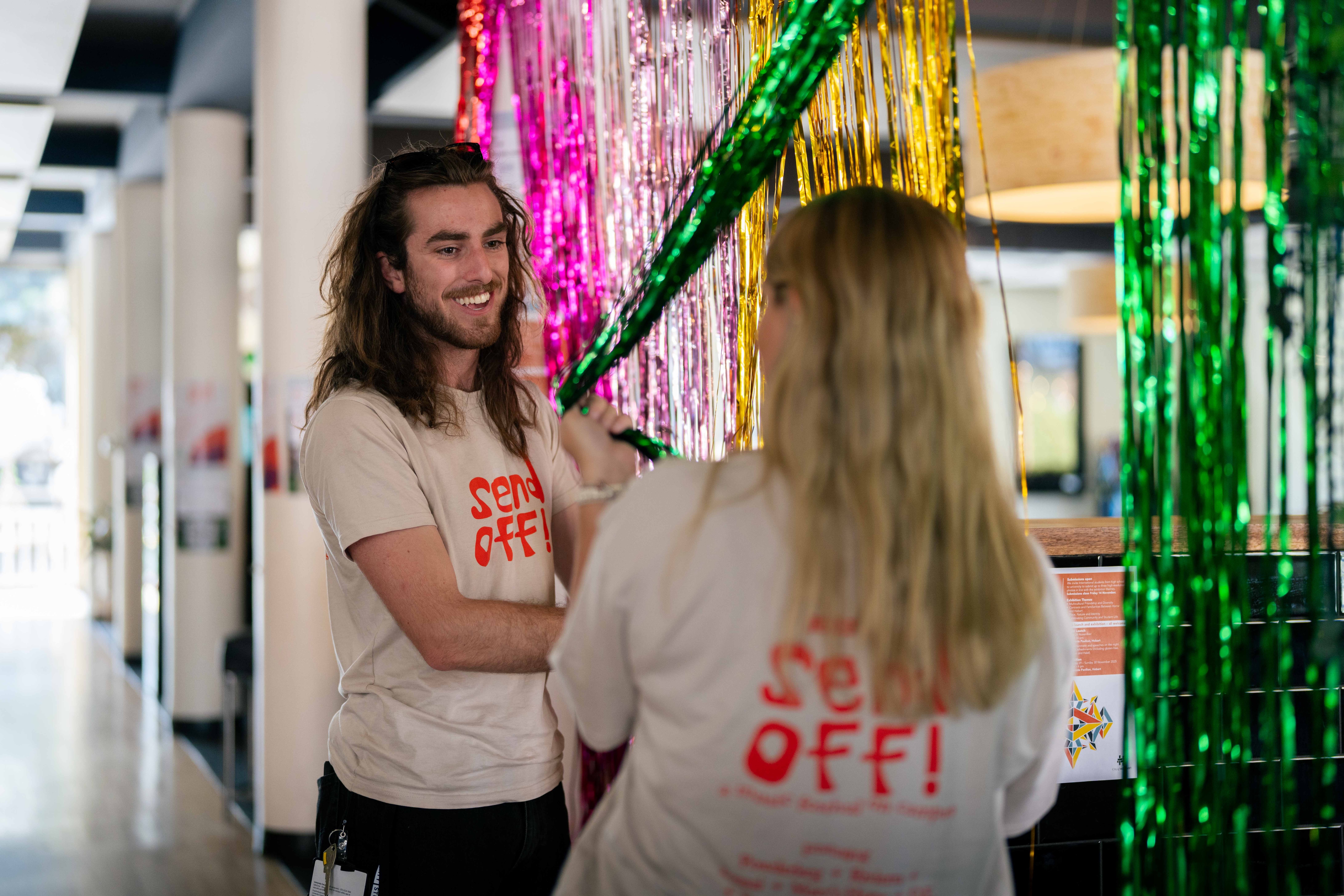 People setting up for a party