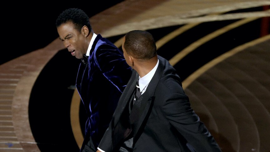 Will Smith slaps Chris Rock on stage at the Academy Awards