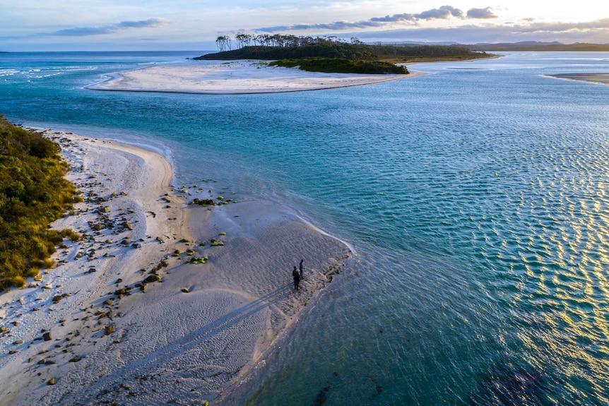 Southport lagoon pictured in a story about the Huon Valley and promoting tourism to regions affected by natural disasters.