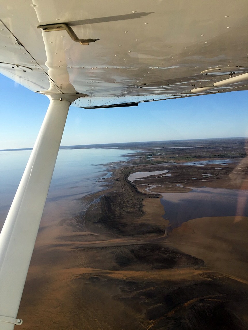 Lake Eyre filling with water January 2, 2016