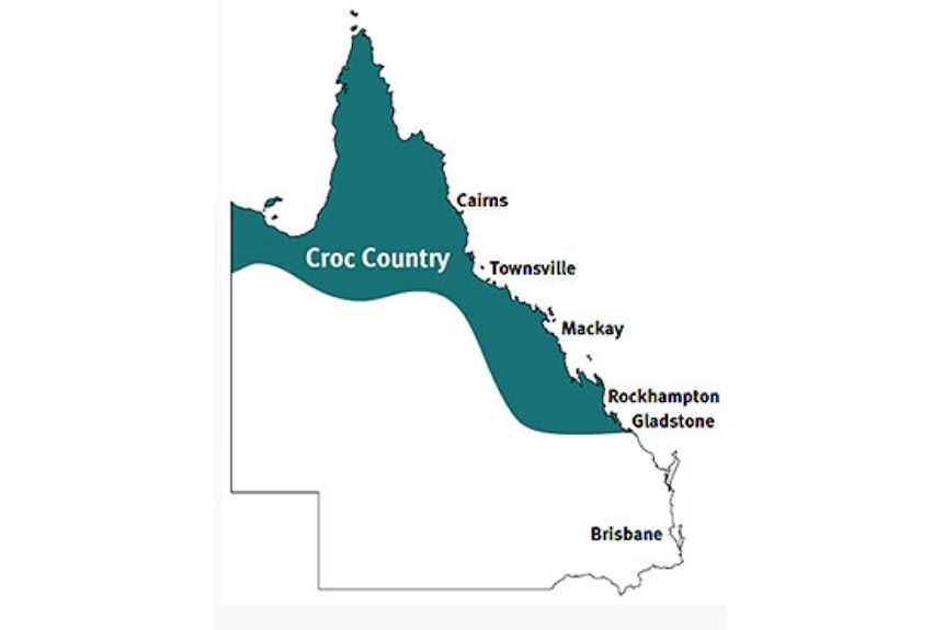 a map showing crocodile country in north Queensland