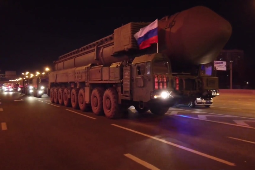 A convoy of Russian intercontinental ballistic missiles