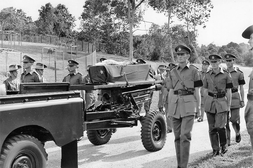 David Brian's funeral in Terendak Garrison, Malaysia in 1964.