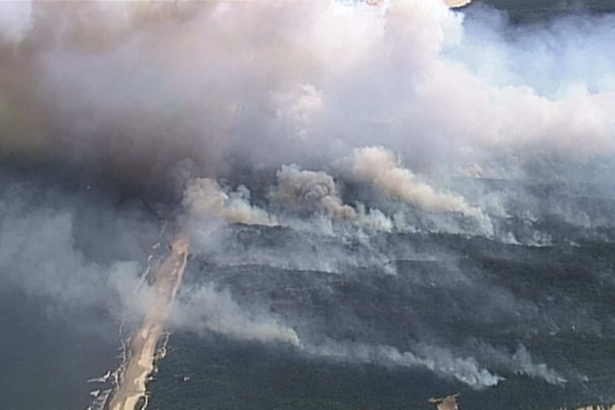 A massive fire has burnt more than half of Fraser island in seven weeks. Sunday, December 6, 2020.