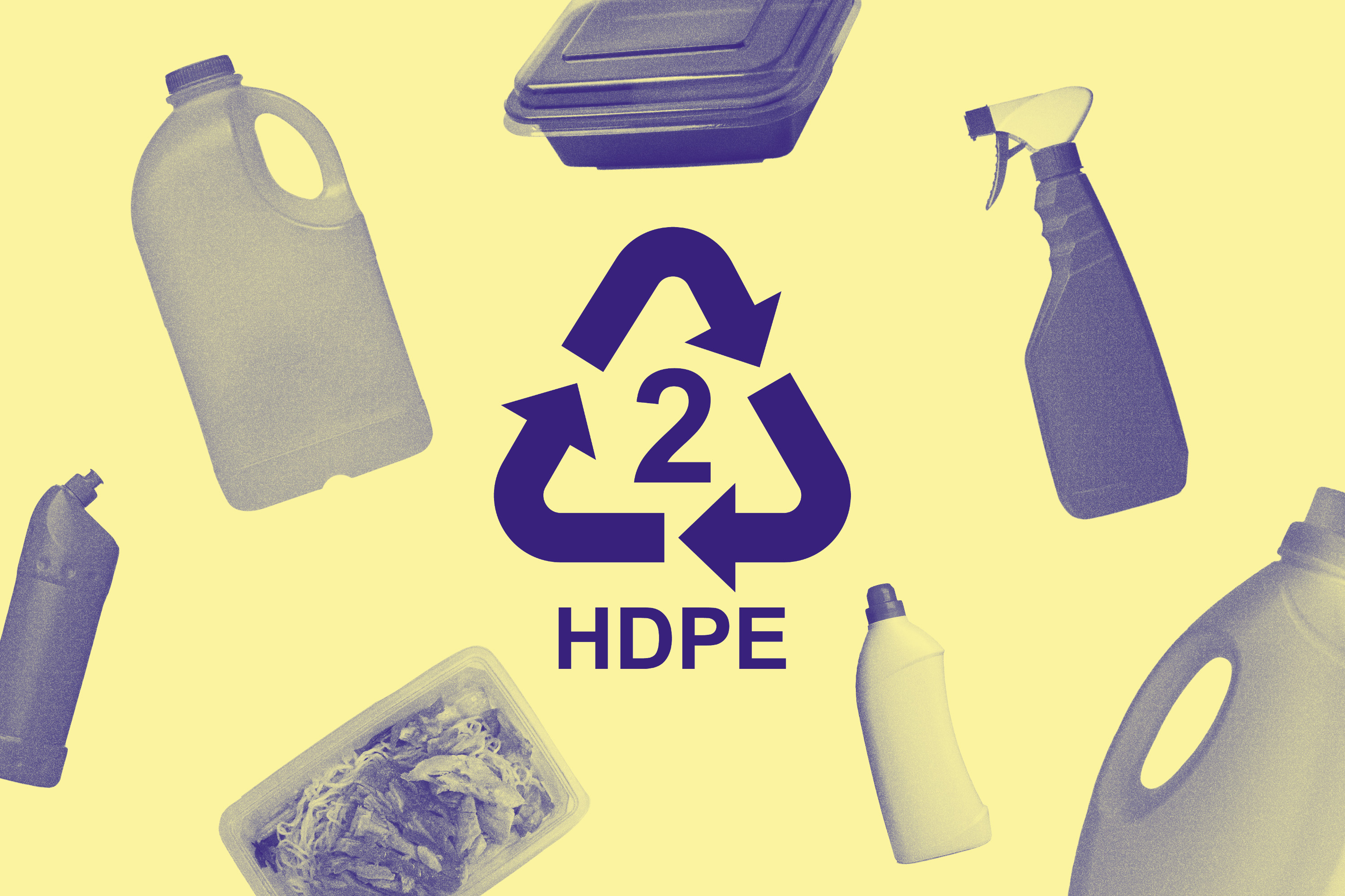 A graphic of some HDPE products.