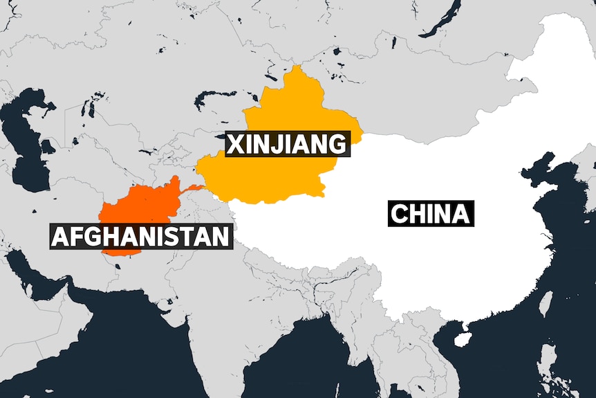 North-eastern Afghanistan borders China's far-western region of Xinjiang.