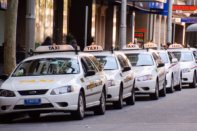 A line of taxis