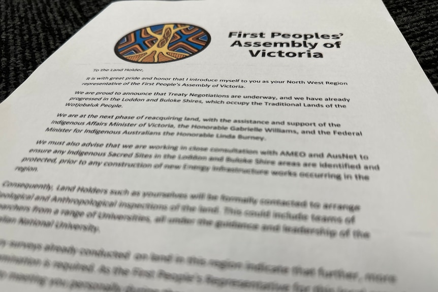 Victorian Aboriginal treaty body reports 'disgraceful' letter