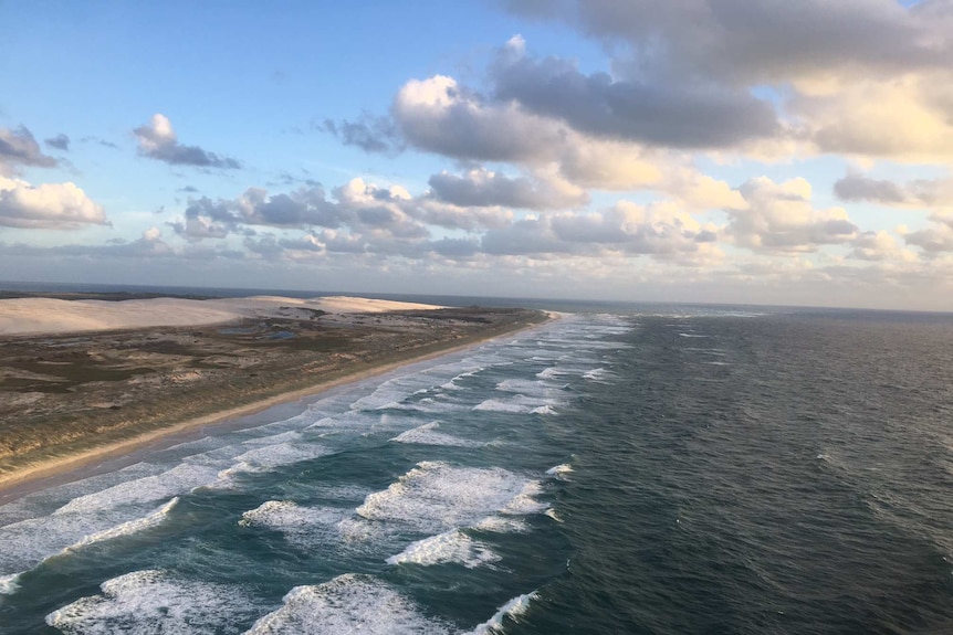 The RACQ CareFlight Rescue left its base at 4:45am to search for the missing men.