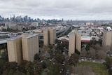 an aerial view of towers in Flemington