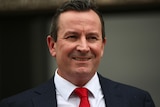A close-up of WA premier Mark McGowan wearing a red tie.