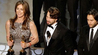 Kathryn Bigelow, screenwriter Mark Boal and producer Greg Shapiro, accept Best Picture award for The Hurt Locker (Getty Images)