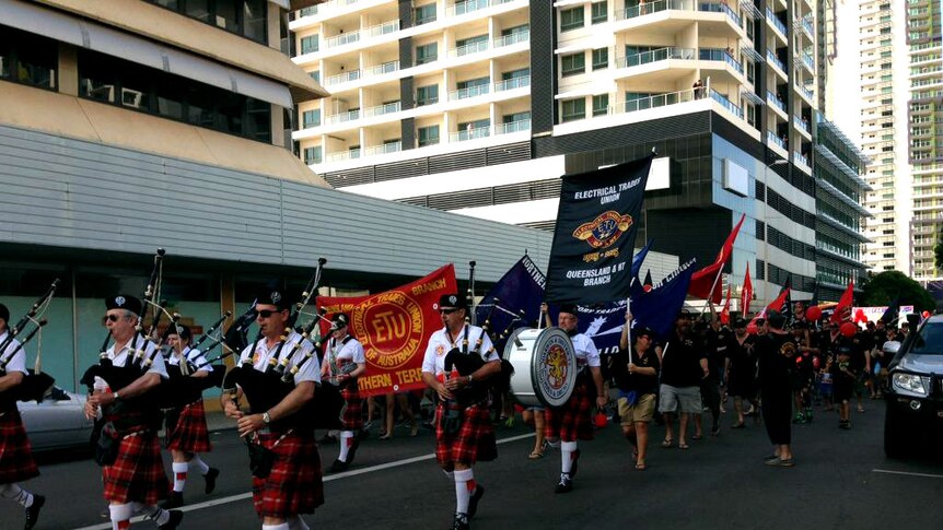 A May Day march in Darwin