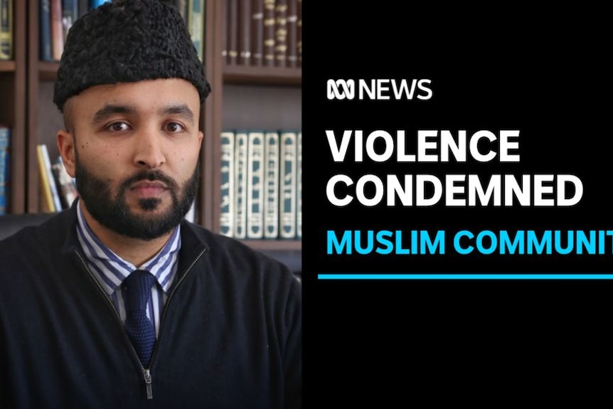 Violence Condemned, Muslim Community: A man in traditional Islamic headware.