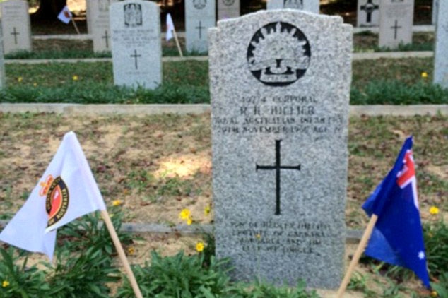 Reg Hillier's grave in Malaysia