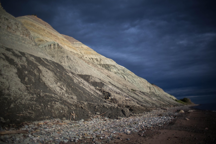 Cliffs near White Sea in Russia