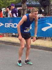 Tasmanian runner Thomas Murton after winning the 2016 Hobart marathon