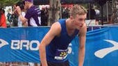 Tasmanian runner Thomas Murton after winning the 2016 Hobart marathon