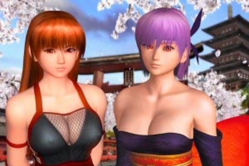 Female characters in the Nintendo game Dead or Alive: Dimensions.