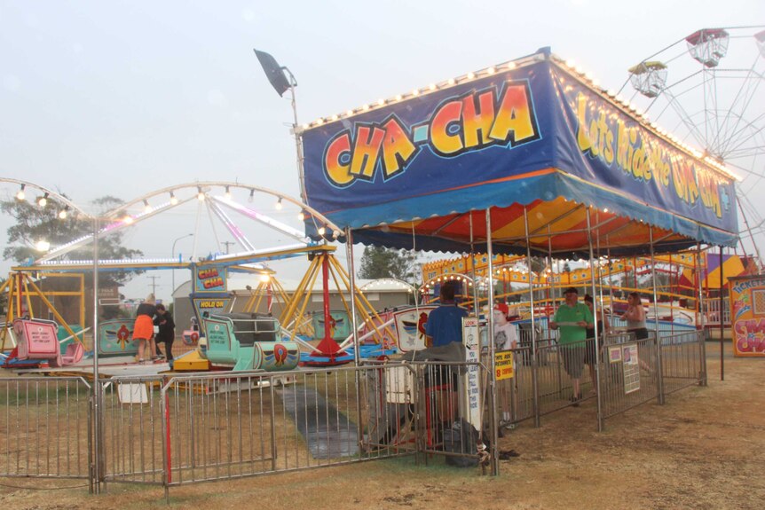 The cha cha ride at the carnival.