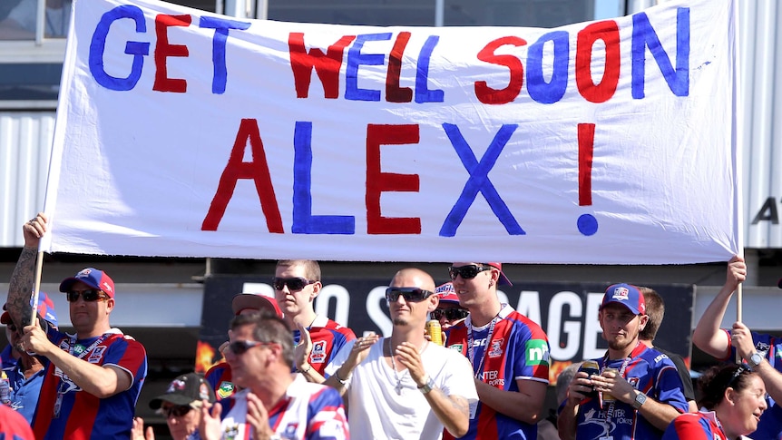 The 22-year-old forward Alex McKinnon is continuing to receive treatment for a broken neck.