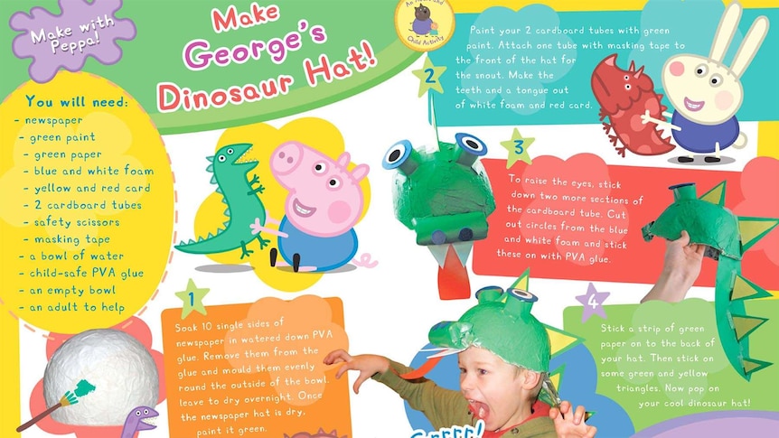 Peppa Pig Dinosaur Hat craft instructions