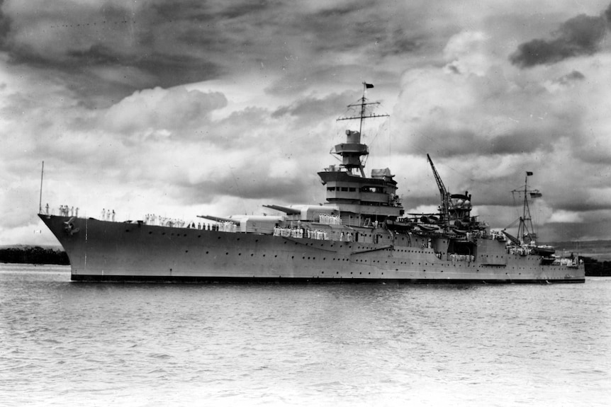 The WWII cruiser USS Indianapolis (CA 35) is seen at Pearl Harbour in 1937.