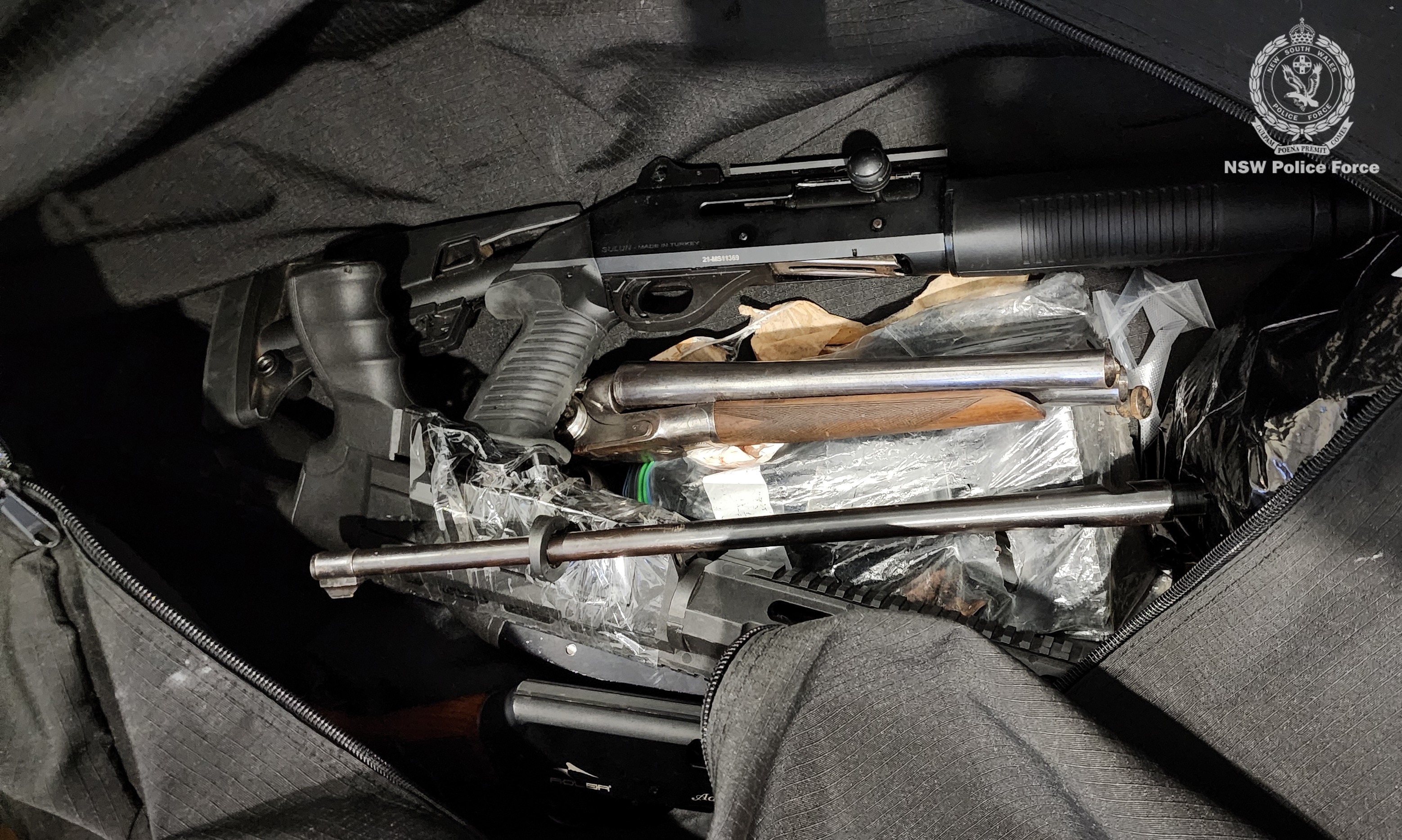 Grenades, firearms and drugs seized from alleged Sydney safehouse, NSW Police