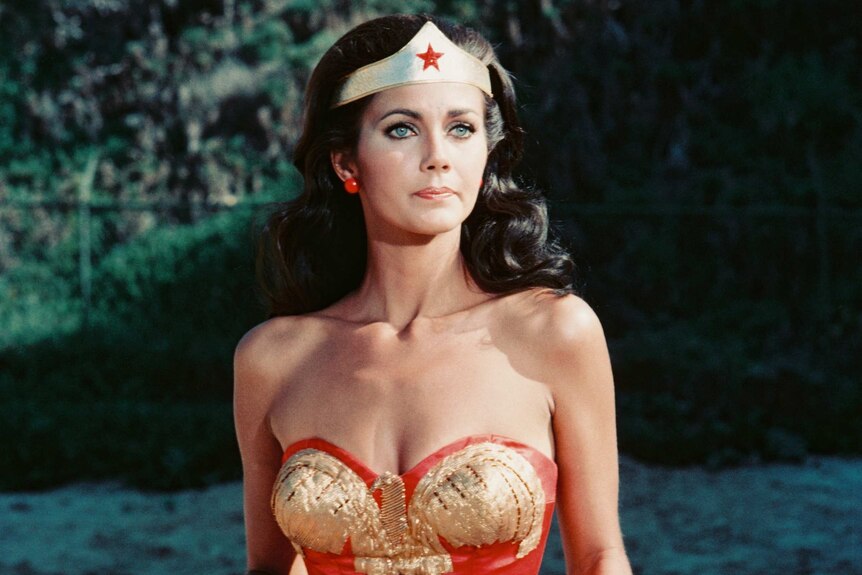 Lynda Carter, US actress, in costume in a publicity still issue for the US television series, Wonder Woman, circa 1977.