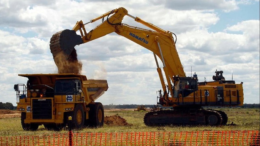 Test pit mining starts near Alpha, east of Longreach in central-west Queensland in November, 2010.