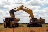 Test pit mining starts near Alpha, east of Longreach in central-west Queensland in November, 2010.