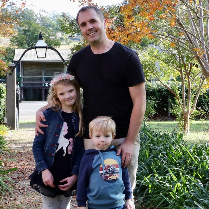 A family pose for a photo