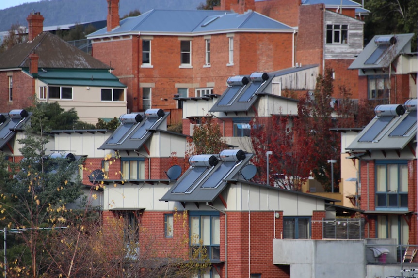 Solar panels atop Hobart homes