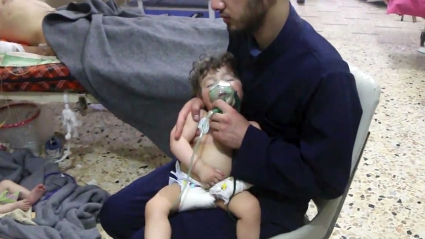 Video purports to show remains of missile, children in Douma hospital