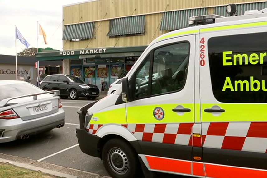 ambulance outside a supermarket