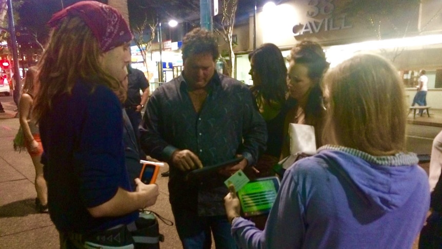 Griffith University researchers carrying out the 'smart start project' in Surfers Paradise