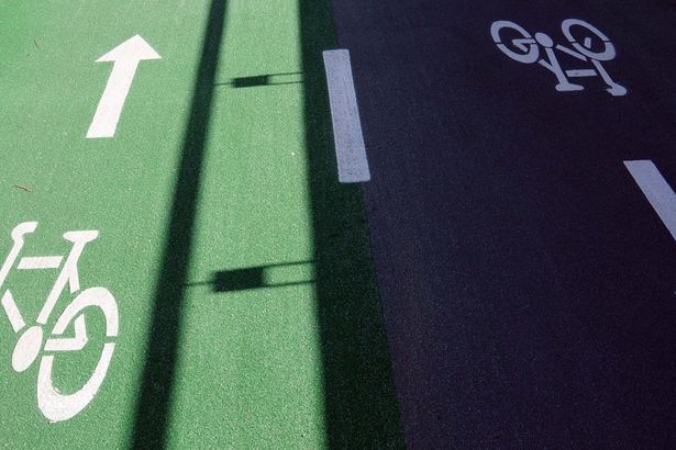 Bike-path symbols in Brisbane.