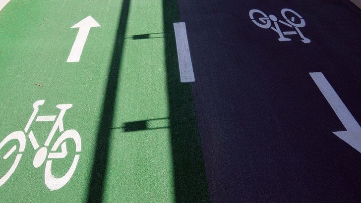 Bike-path symbols in Brisbane.