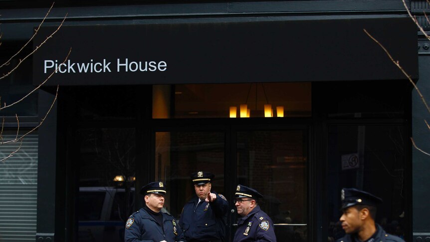 NYC police outside Philip Seymour Hoffman's apartment