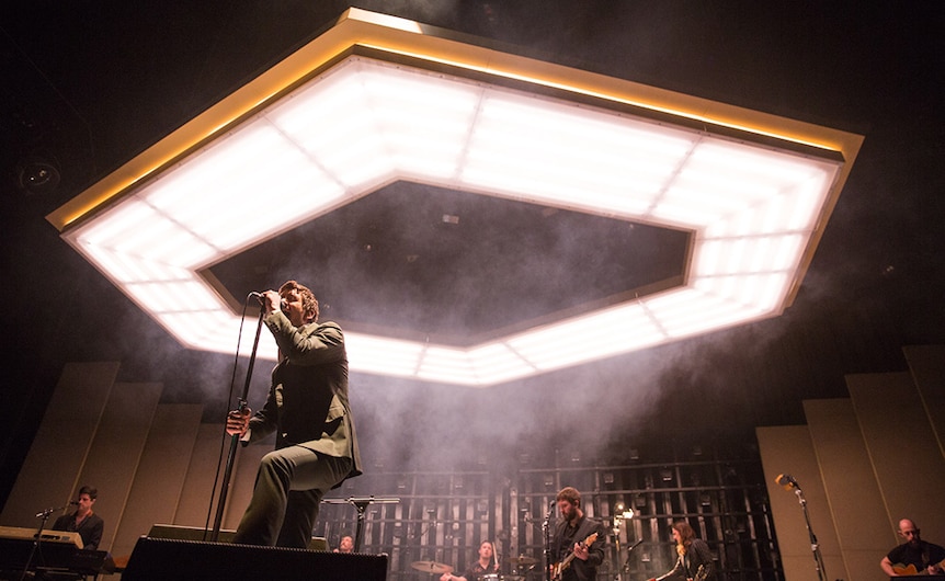 Alex Turner fronting the Arctic Monkeys at their Rod Laver Arena show in Melbourne, February 2019