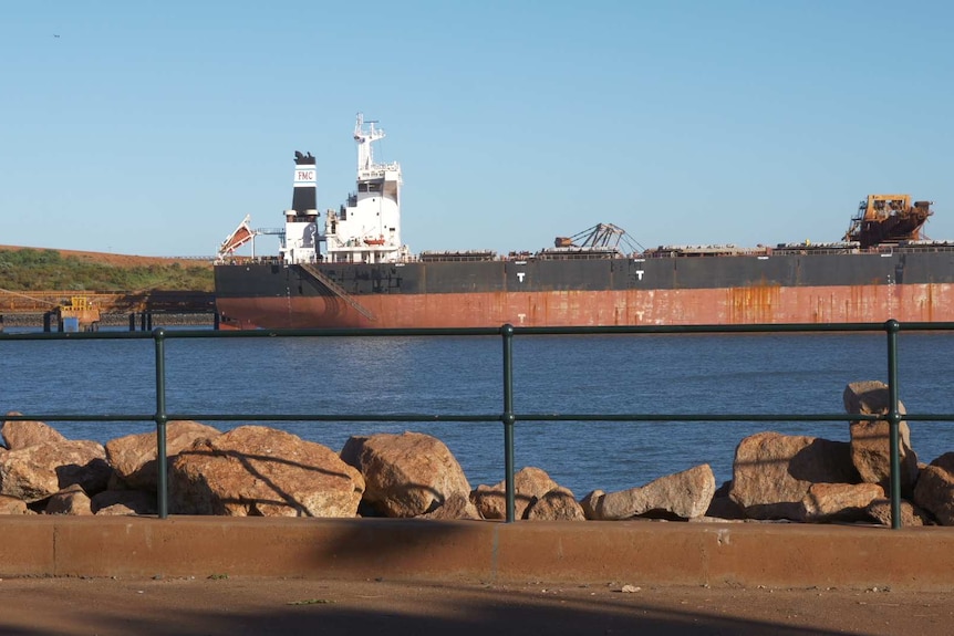 A bulk carrier in Port Hedland harbour.