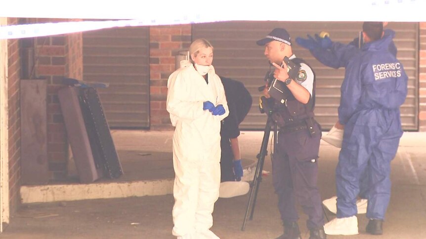 Police outside a building